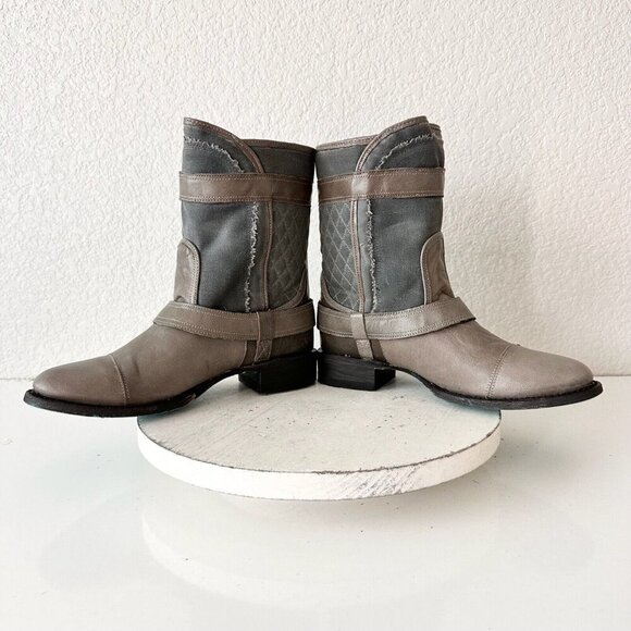 NEW Lane DUSTOFF Womens Cowboy Boots 7.5 Gray Western Cowgirl Ankle Short Bootie - Picture 8 of 12